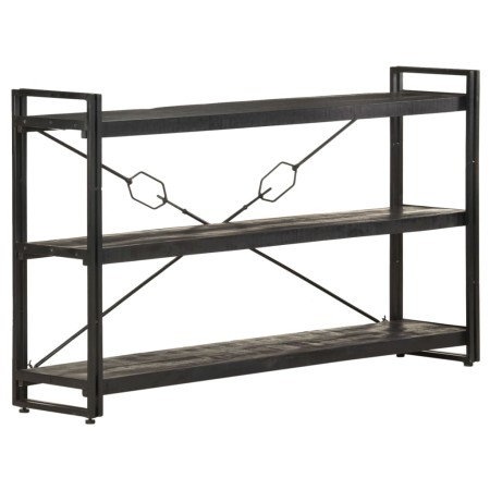 3-tier solid black mango wood shelf 140x30x80 cm by vidaXL, Bookcases and shelves - Ref: Foro24-320628, Price: 184,57 €, Disc...