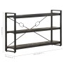 3-tier solid black mango wood shelf 140x30x80 cm by vidaXL, Bookcases and shelves - Ref: Foro24-320628, Price: 184,57 €, Disc...