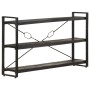 3-tier solid black mango wood shelf 140x30x80 cm by vidaXL, Bookcases and shelves - Ref: Foro24-320628, Price: 184,57 €, Disc...