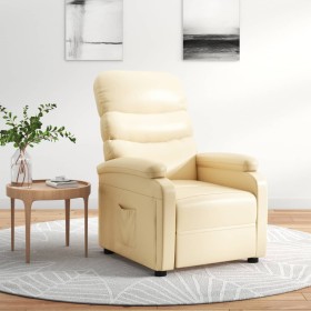 Cream Faux Leather Recliner by vidaXL, Armchairs - Ref: Foro24-289683, Price: 187,99 €, Discount: %