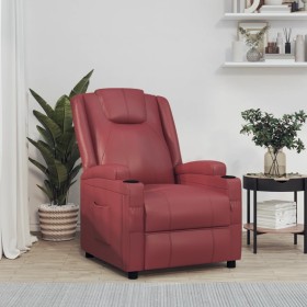 Sillón reclinable de cuero sintético rojo tinto de vidaXL, Sillones - Ref: Foro24-321308, Precio: 219,99 €, Descuento: %