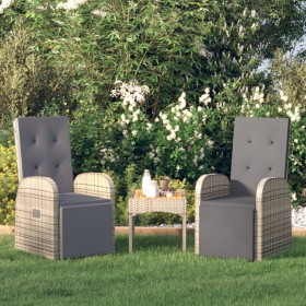 Sillones de jardín reclinables con cojines 2 uds ratán PE gris de vidaXL, Sillas de jardín - Ref: Foro24-319541, Precio: 336,...