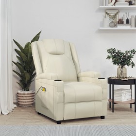 Cream White Faux Leather Massage Chair by vidaXL, Electric massage chairs - Ref: Foro24-321312, Price: 149,99 €, Discount: %