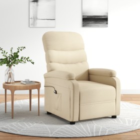 Sillón reclinable eléctrico de tela crema de vidaXL, Sillones - Ref: Foro24-3073693, Precio: 215,50 €, Descuento: %