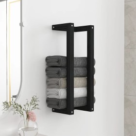 Solid black pine wood towel rack 23x18x60 cm by vidaXL, Towel racks - Ref: Foro24-822396, Price: 33,99 €, Discount: %