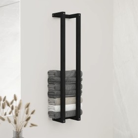 Solid black pine wood towel rack 23x18x110 cm by vidaXL, Towel racks - Ref: Foro24-822406, Price: 40,28 €, Discount: %