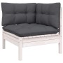 2-Sitzer-Gartensofa mit Kissen aus weißem Kiefernholz von vidaXL, Modulare Sofas für den Außenbereich - Ref: Foro24-806647, P...