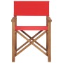 Silla de director madera maciza de teca rojo de vidaXL, Sillas de jardín - Ref: Foro24-47414, Precio: 90,76 €, Descuento: %