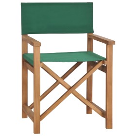 Solid green teak wood director's chair by vidaXL, Garden chairs - Ref: Foro24-47413, Price: 145,33 €, Discount: %