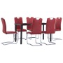 7-piece dining set red synthetic leather by vidaXL, Furniture sets for kitchens and dining rooms - Ref: Foro24-3053035, Price...