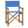 Silla de director madera maciza de teca azul de vidaXL, Sillas de jardín - Ref: Foro24-47412, Precio: 126,84 €, Descuento: %