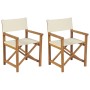 Folding director chairs 2 pcs solid cream teak wood by vidaXL, Garden chairs - Ref: Foro24-360087, Price: 199,59 €, Discount: %