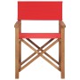 Folding director chairs 2 units solid teak wood red by vidaXL, Garden chairs - Ref: Foro24-360091, Price: 192,11 €, Discount: %