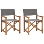 Folding director chairs 2 units solid gray teak wood by vidaXL, Garden chairs - Ref: Foro24-360088, Price: 204,13 €, Discount: %