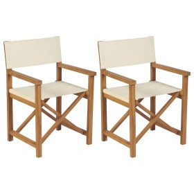 Folding director chairs 2 pcs solid teak wood by vidaXL, Garden chairs - Ref: Foro24-3057528, Price: 378,45 €, Discount: %