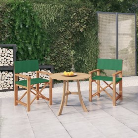 Director chairs 2 pcs solid green teak wood by vidaXL, Garden chairs - Ref: Foro24-3143631, Price: 267,99 €, Discount: %