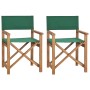 Director chairs 2 pcs solid green teak wood by vidaXL, Garden chairs - Ref: Foro24-3143631, Price: 278,93 €, Discount: %