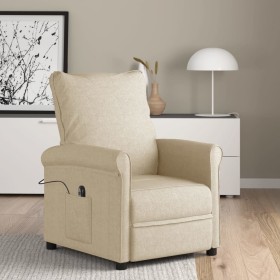 Sillón reclinable eléctrico de tela crema de vidaXL, Sillones - Ref: Foro24-3073704, Precio: 244,32 €, Descuento: %