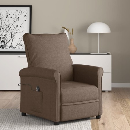 Sillón reclinable eléctrico de tela marrón de vidaXL, Sillones - Ref: Foro24-3073707, Precio: 227,48 €, Descuento: %