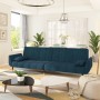 2-seater sofa bed with two blue velvet cushions by vidaXL, Sofas - Ref: Foro24-337581, Price: 332,69 €, Discount: %