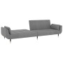 Sofá cama de 2 plazas con dos almohadas terciopelo gris claro de vidaXL, Sofás - Ref: Foro24-337582, Precio: 323,14 €, Descue...