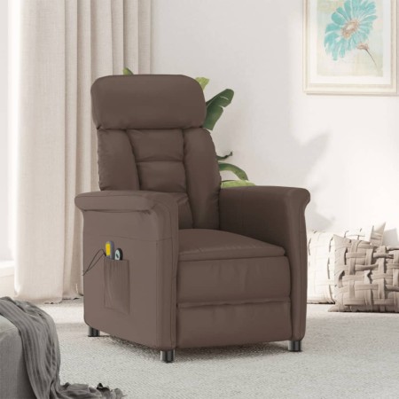 Brown synthetic leather electric massage chair by vidaXL, Electric massage chairs - Ref: Foro24-3098350, Price: 249,38 €, Dis...