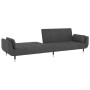 Sofá cama de 2 plazas con dos almohadas terciopelo gris oscuro de vidaXL, Sofás - Ref: Foro24-337583, Precio: 403,15 €, Descu...