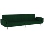 Sofá cama de 2 plazas con dos cojines terciopelo verde oscuro de vidaXL, Sofás - Ref: Foro24-337584, Precio: 308,60 €, Descue...