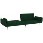 Sofá cama de 2 plazas con dos cojines terciopelo verde oscuro de vidaXL, Sofás - Ref: Foro24-337584, Precio: 308,60 €, Descue...