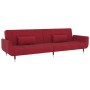 Sofá cama de 2 plazas con dos almohadas terciopelo color vino de vidaXL, Sofás - Ref: Foro24-337587, Precio: 275,40 €, Descue...