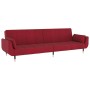 Sofá cama de 2 plazas con dos almohadas terciopelo color vino de vidaXL, Sofás - Ref: Foro24-337587, Precio: 275,40 €, Descue...