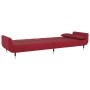 Sofá cama de 2 plazas con dos almohadas terciopelo color vino de vidaXL, Sofás - Ref: Foro24-337587, Precio: 275,40 €, Descue...