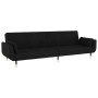 Sofá cama de 2 plazas con dos almohadas terciopelo negro de vidaXL, Sofás - Ref: Foro24-337588, Precio: 376,70 €, Descuento: %