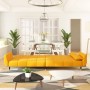 2-seater sofa bed with two yellow velvet cushions by vidaXL, Sofas - Ref: Foro24-337589, Price: 292,25 €, Discount: %