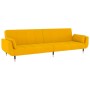 2-seater sofa bed with two yellow velvet cushions by vidaXL, Sofas - Ref: Foro24-337589, Price: 292,25 €, Discount: %