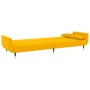 Sofá cama de 2 plazas con dos cojines terciopelo amarillo de vidaXL, Sofás - Ref: Foro24-337589, Precio: 291,78 €, Descuento: %