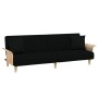 Sofá cama con reposabrazos tela negro de vidaXL, Sofás - Ref: Foro24-351845, Precio: 267,56 €, Descuento: %