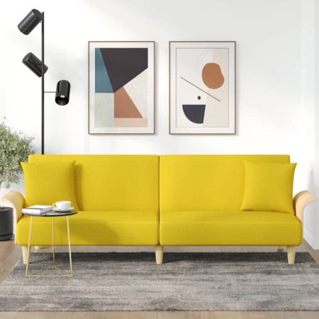 Sofa bed with armrests light yellow fabric by vidaXL, Sofas - Ref: Foro24-351847, Price: 236,06 €, Discount: %