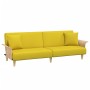 Sofá cama con reposabrazos tela amarillo claro de vidaXL, Sofás - Ref: Foro24-351847, Precio: 236,06 €, Descuento: %