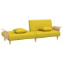 Sofá cama con reposabrazos tela amarillo claro de vidaXL, Sofás - Ref: Foro24-351847, Precio: 236,06 €, Descuento: %