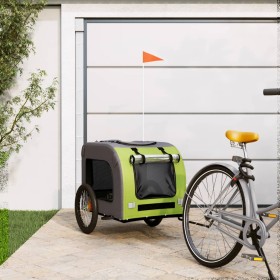 Pet Bicycle Trailer Iron Oxford Cloth Green Gray by vidaXL, pet strollers - Ref: Foro24-93843, Price: 104,99 €, Discount: %