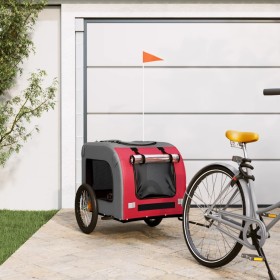 Pet Bicycle Trailer Iron Oxford Cloth Red Gray by vidaXL, pet strollers - Ref: Foro24-93838, Price: 87,69 €, Discount: %