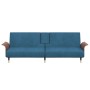 Sofá cama con portavasos terciopelo azul de vidaXL, Sofás - Ref: Foro24-351849, Precio: 318,91 €, Descuento: %