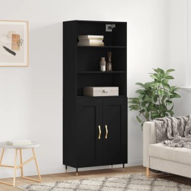 Aparador alto madera contrachapada negro 69,5x34x180 cm de vidaXL, Aparadores - Ref: Foro24-3189934, Precio: 134,99 €, Descue...