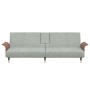 Hellgraues Samtschlafsofa mit Getränkehalter von vidaXL, Sofas - Ref: Foro24-351850, Preis: 288,71 €, Rabatt: %