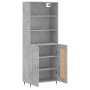 Aparador alto madera contrachapada gris hormigón 69,5x34x180 cm de vidaXL, Aparadores - Ref: Foro24-3189937, Precio: 122,31 €...