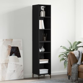 Tall black plywood sideboard 34.5x32.5x180 cm by vidaXL, Sideboards - Ref: Foro24-3189830, Price: 85,68 €, Discount: %