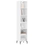 Aparador alto contrachapada blanco brillante 34,5x32,5x180 cm de vidaXL, Aparadores - Ref: Foro24-3189831, Precio: 87,62 €, D...