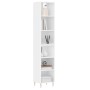 Aparador alto contrachapada blanco brillante 34,5x32,5x180 cm de vidaXL, Aparadores - Ref: Foro24-3189815, Precio: 82,21 €, D...