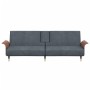 Dunkelgraues Samtschlafsofa mit Getränkehalter von vidaXL, Sofas - Ref: Foro24-351851, Preis: 313,31 €, Rabatt: %